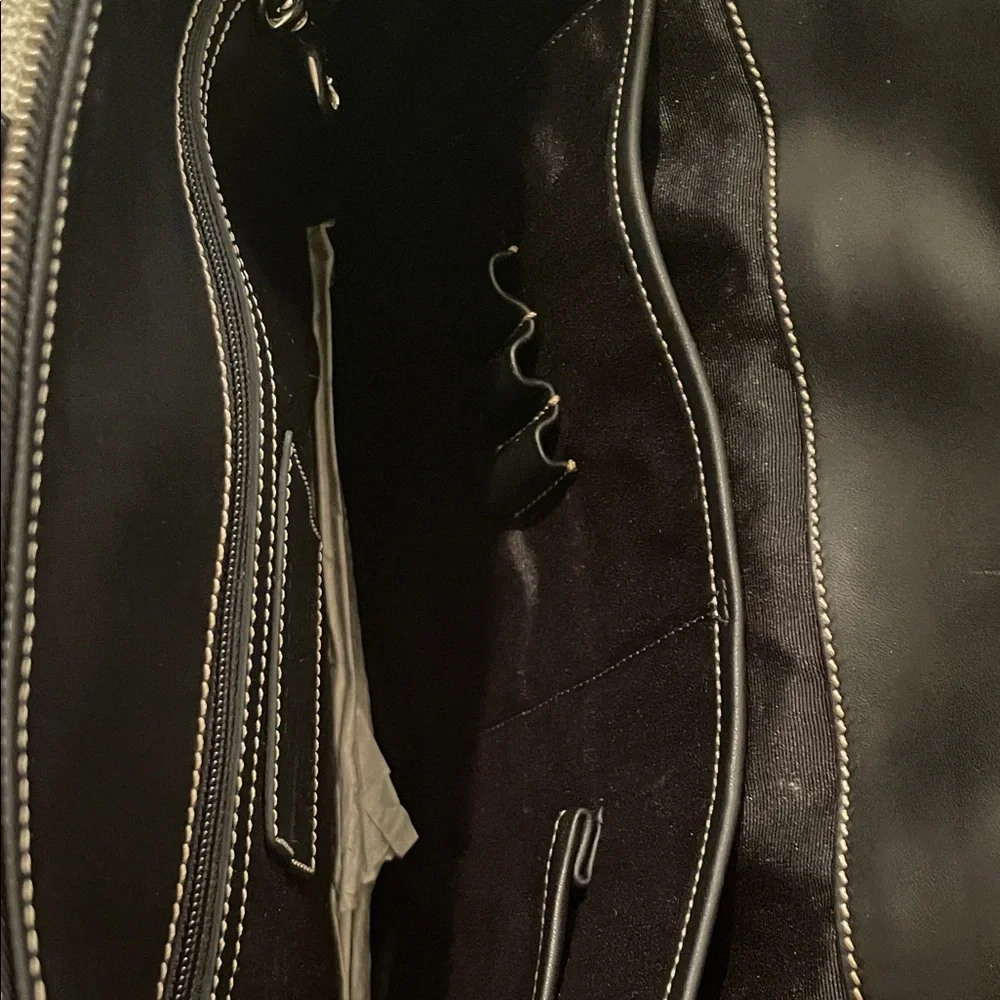 Coach Black Leather Men's thin Briefcase with Top Handles new with out tags